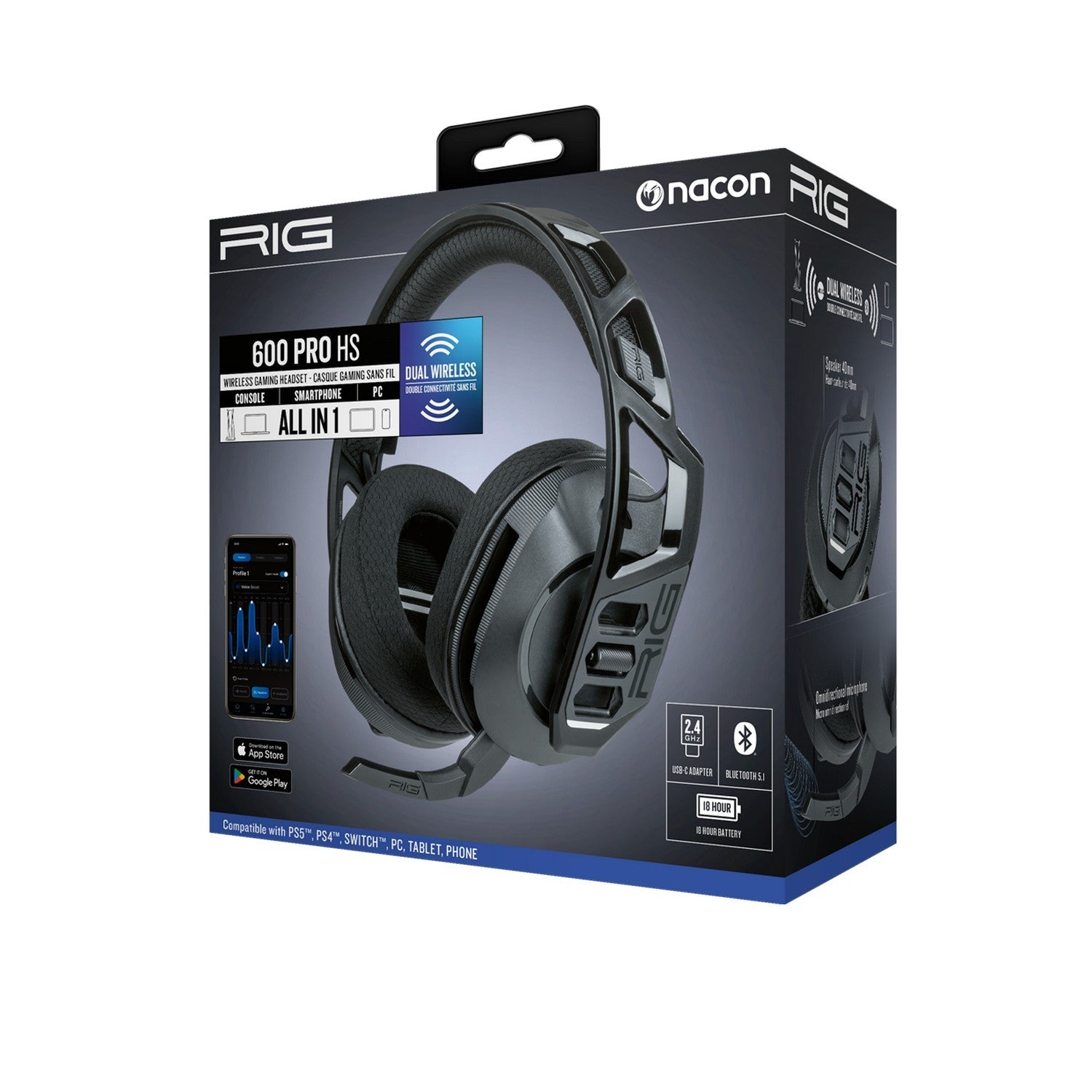 Nacon RIG 600 PRO HS Gaming Headset fekete (PS5)-6