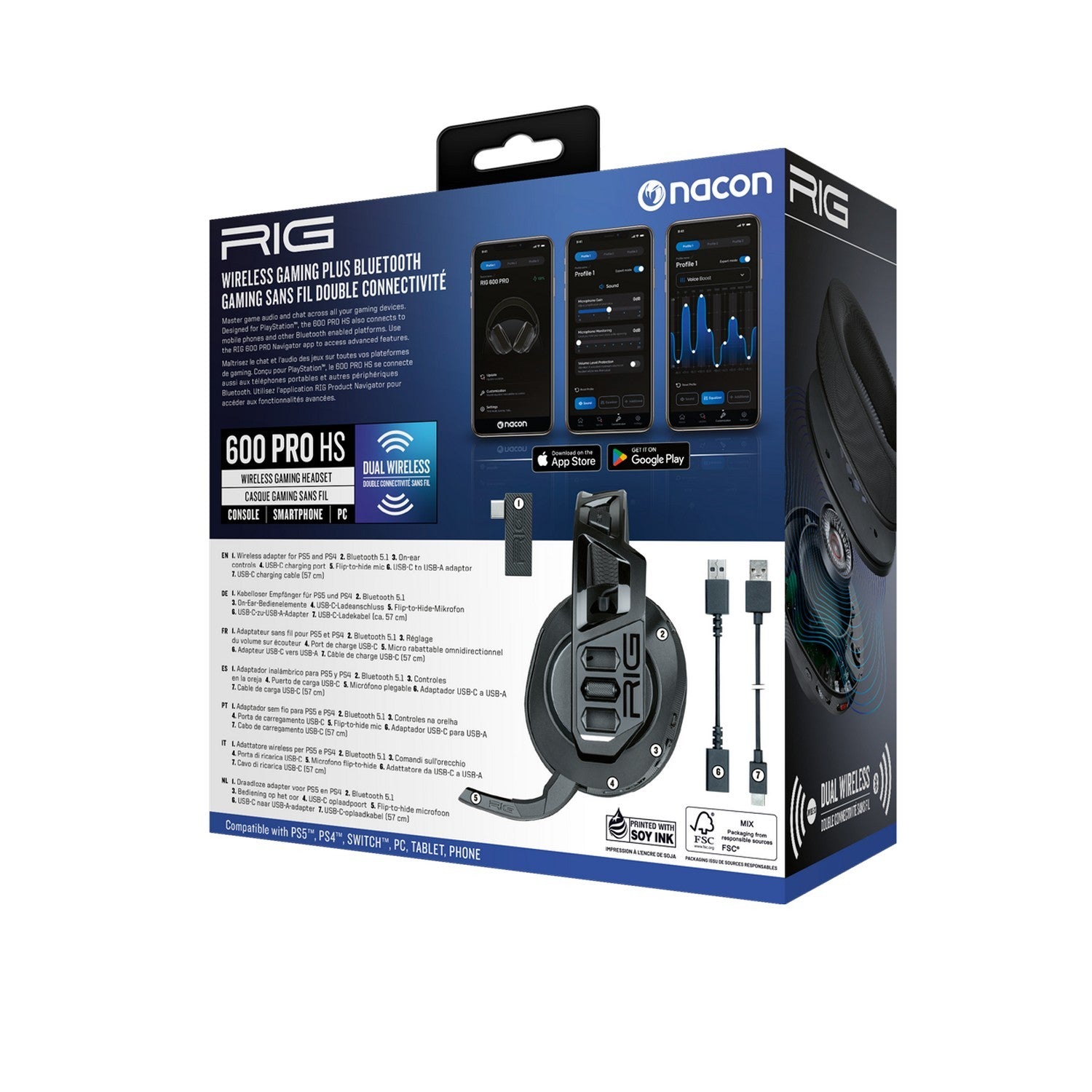 Nacon RIG 600 PRO HS Gaming Headset fekete (PS5)-7