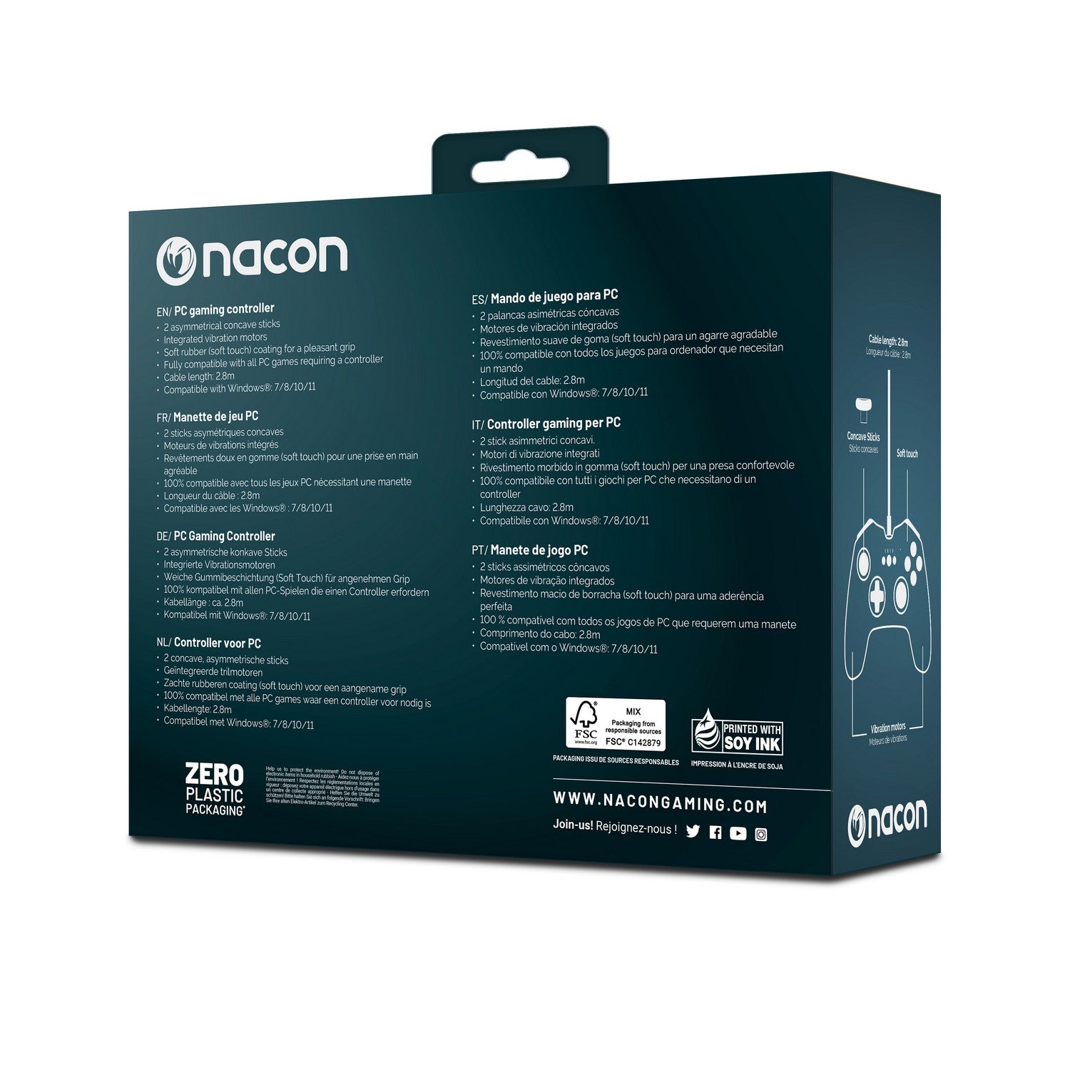 Nacon Vezetékes PC Kontroller GC-100 RGB (PC)-4