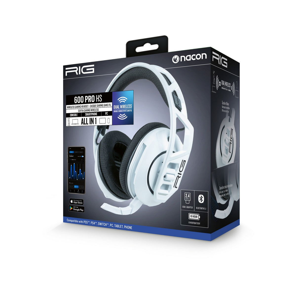 Nacon RIG 600 PRO HS Gaming Headset Fehér (MULTI)